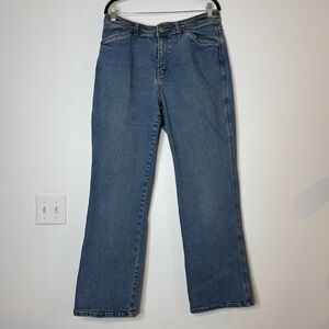 Venezia | Blue Denim Flare Cargo Jeans 16 Tall Pre-Loved